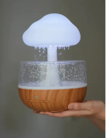 Rain Cloud Night Light Humidifier with Raining Water Drop Sound Oil Diffuser for Bedroom - Image 2